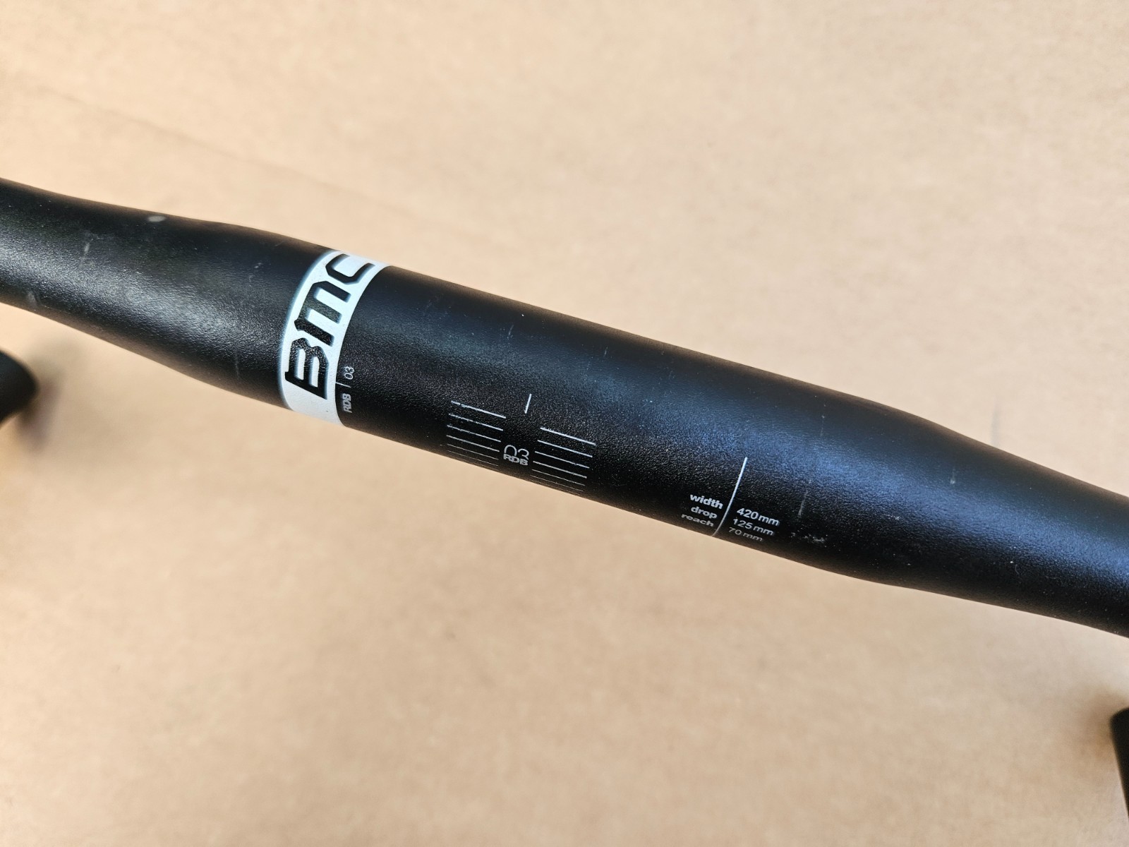 BMC Road Bike Drop Bars 42cm Wide x 31.8mm Clamp Model RDB03 Black