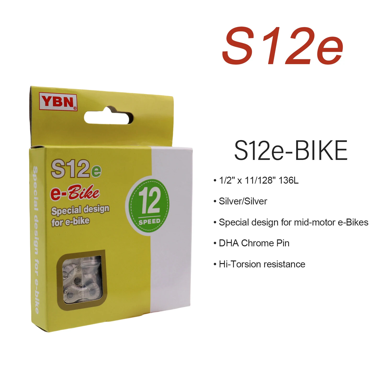 YBN Ebike Chain 8 9 10 11 12s Speed for Motor E-bike for BOSCH Bafang Shimano