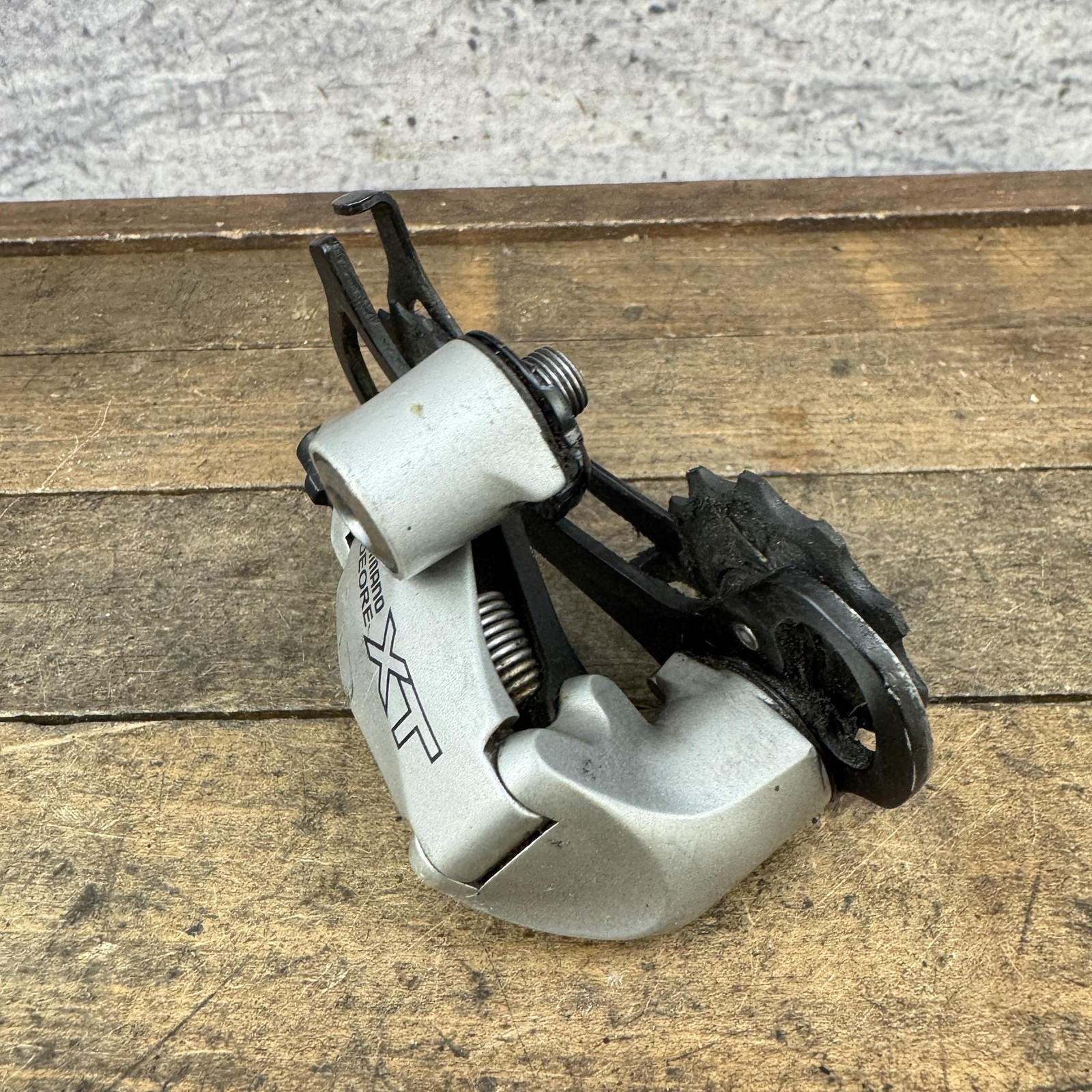 Vintage Shimano Deore XT RD-M750 Rear Derailleur Long Cage 9s Silver Japan MTB