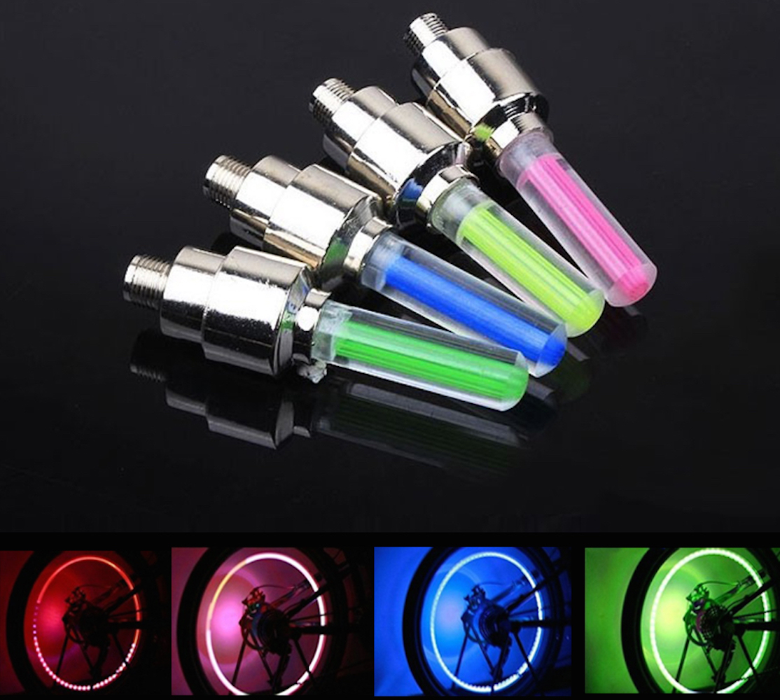 1 INDIVIDUAL LED CAP bike valve stem flashing Light Bicycle Wheel Tire Tyre Car