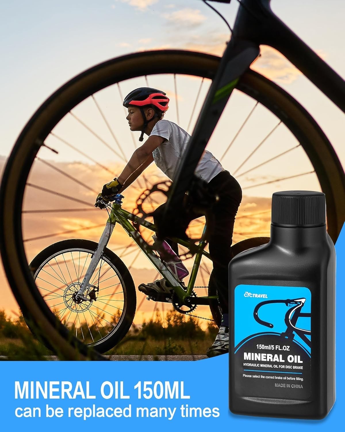 Brake Bleed Kit for Shimano Hydraulic Brakes with 150 ml Mineral Oil Brake Fluid