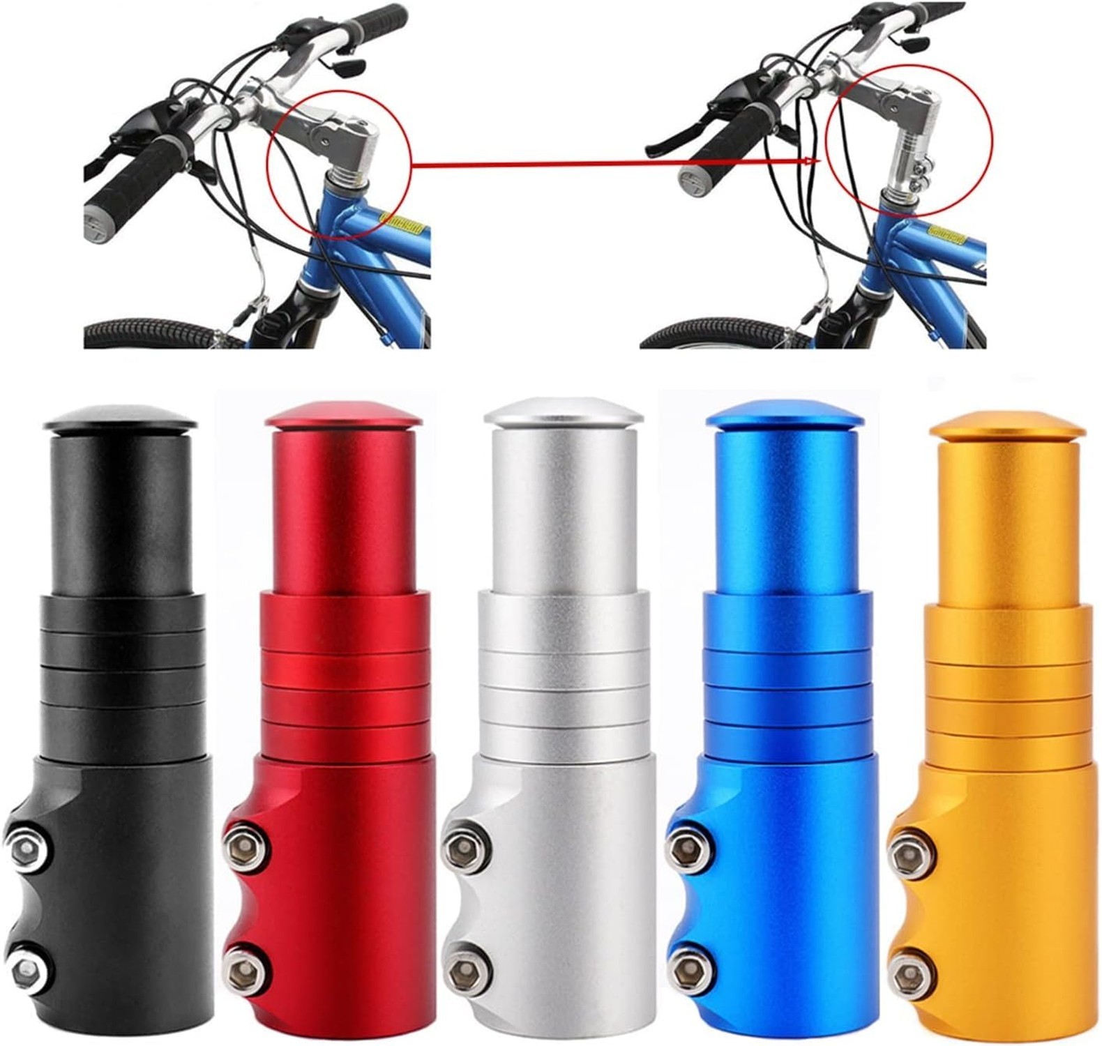 Bike Handlebar Riser Bicycle Fork Stem Raiser Extender Head Up Raiser Aluminu…