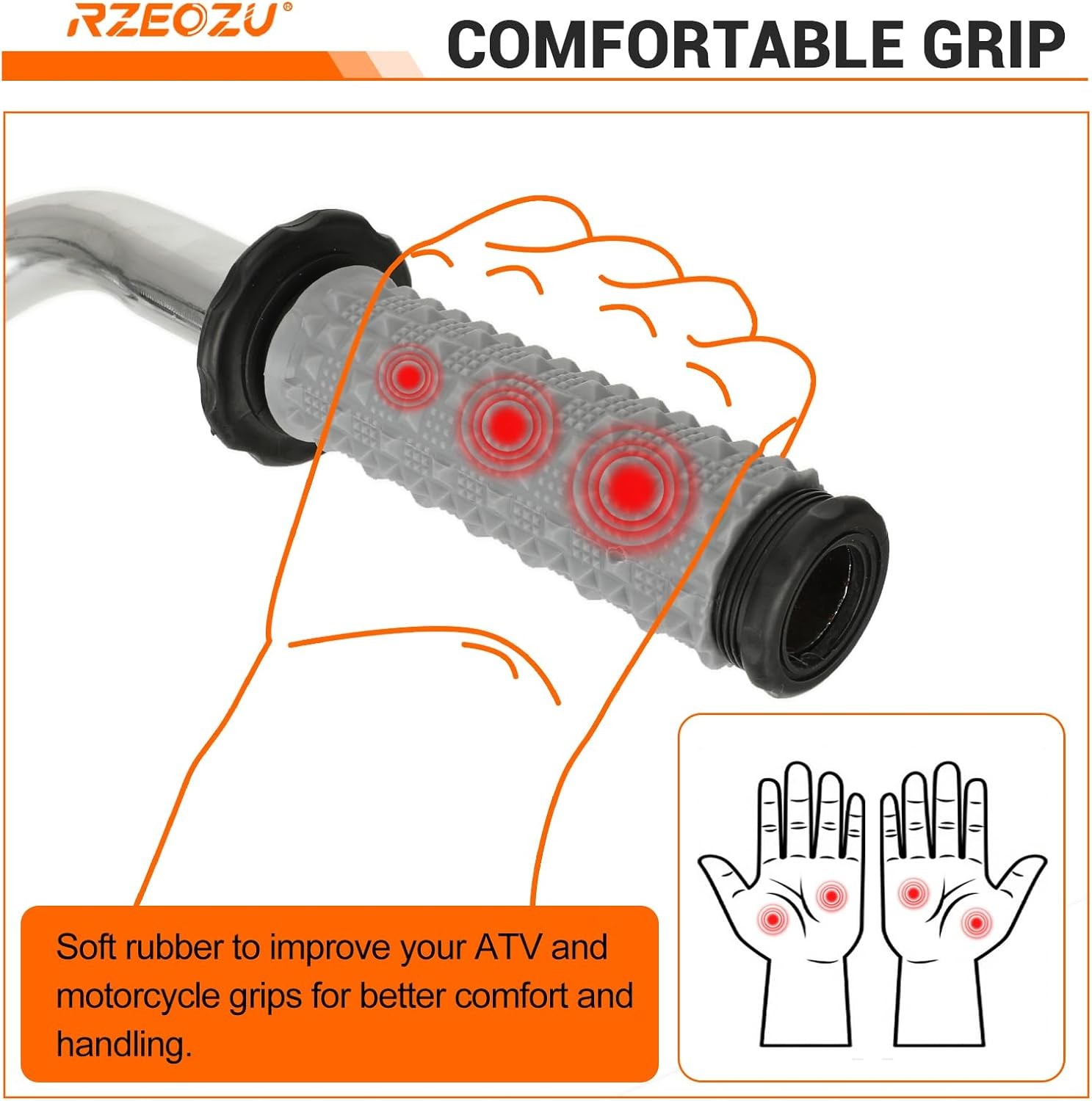 Rubber ATV Handle Grips 7/8 Handlebar Grips Replacement for 350 420 FourTrax 200