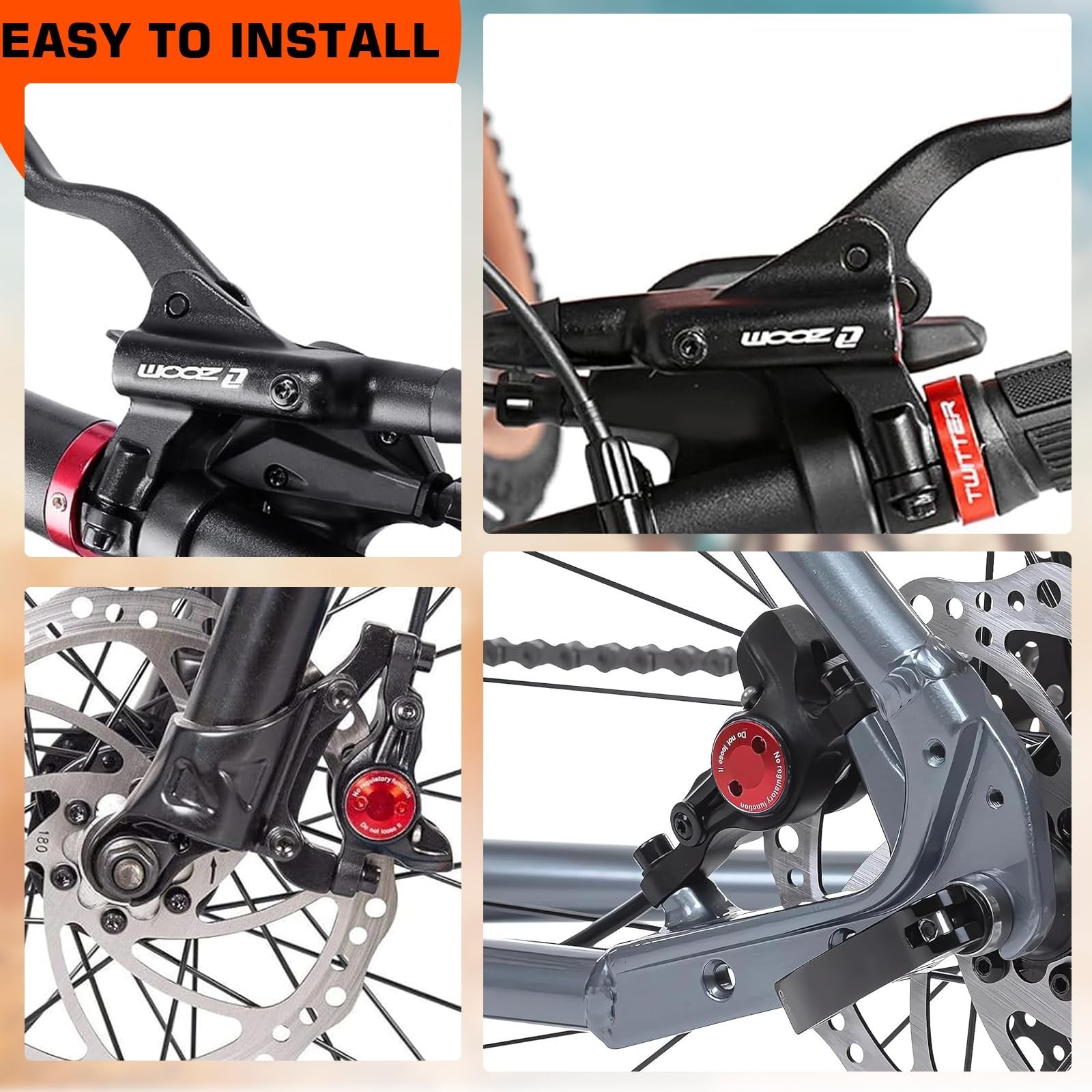 BUCKLOS MTB Hydraulic Disc Brakes, Mountain Bike Left Front 800mm Right Rear …