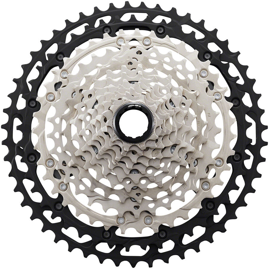 Shimano XT CS-M8100 Cassette – 12-Speed, 10-45t, Silver/Black, Micro Spline