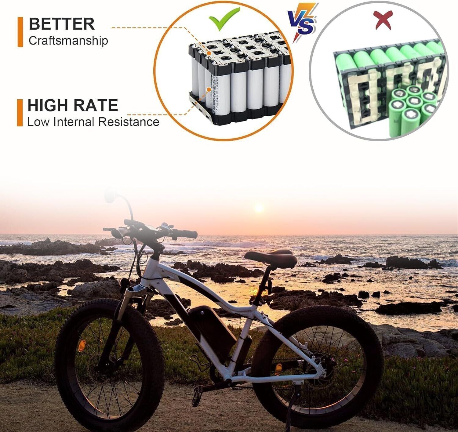 36V 15Ah Hailong Lithium Battery 40A BMS 4Pin for 200W-1500W Ebike Electric Bike