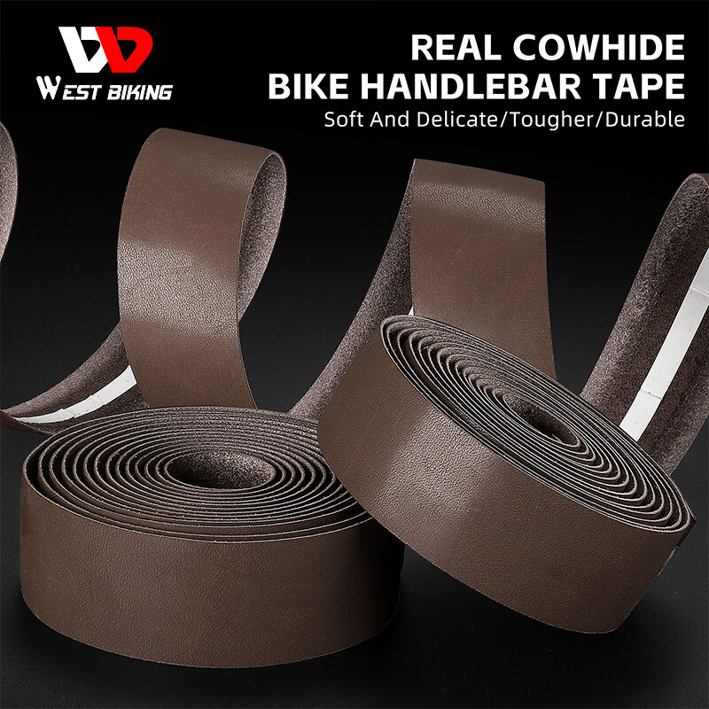 WEST BIKING Genuine Leather Bicycle Handlebar Tape Road Bike Classical Belt