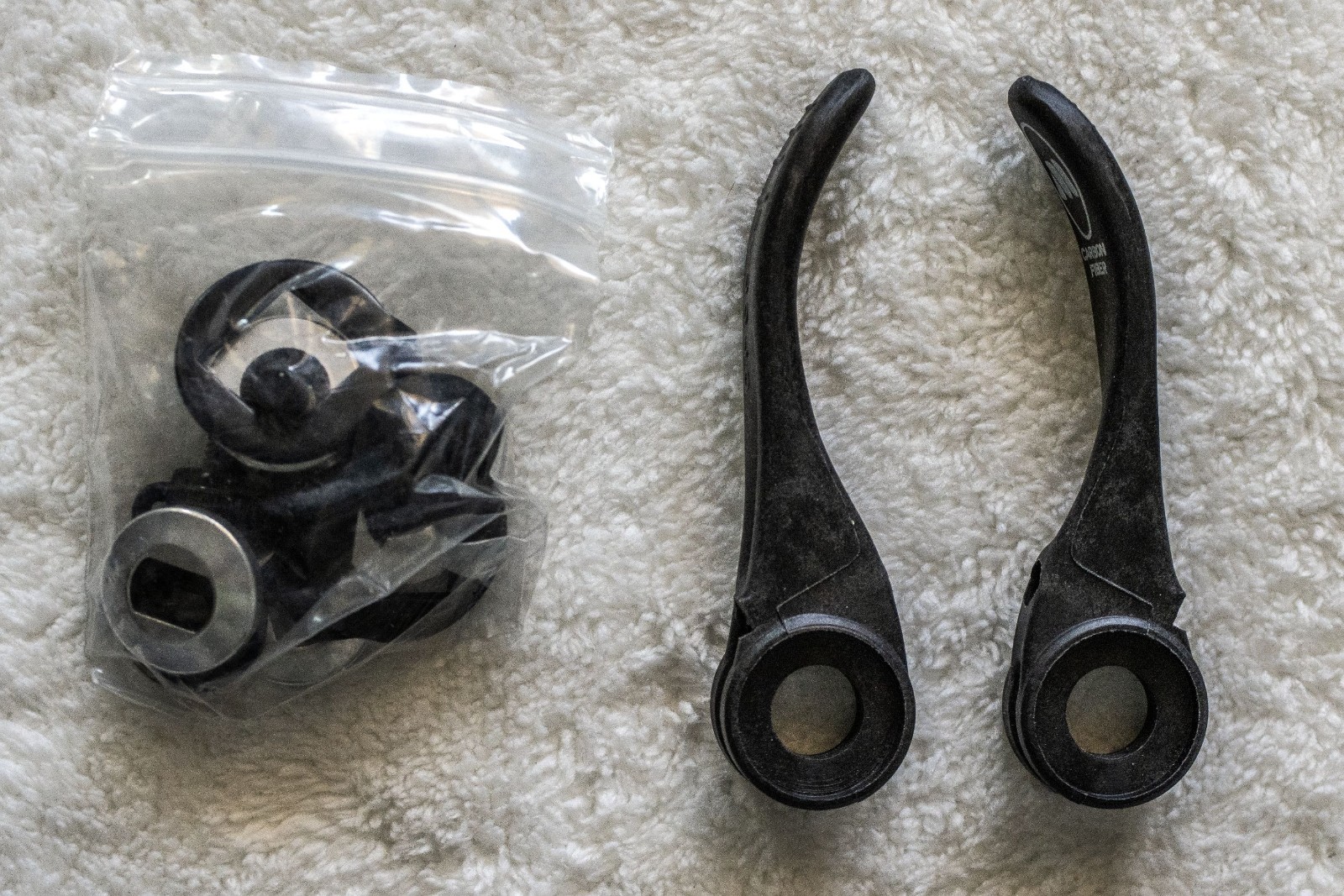 Vintage NOS NIB Italian Modolo Kronos carbon fiber downtube shifter set