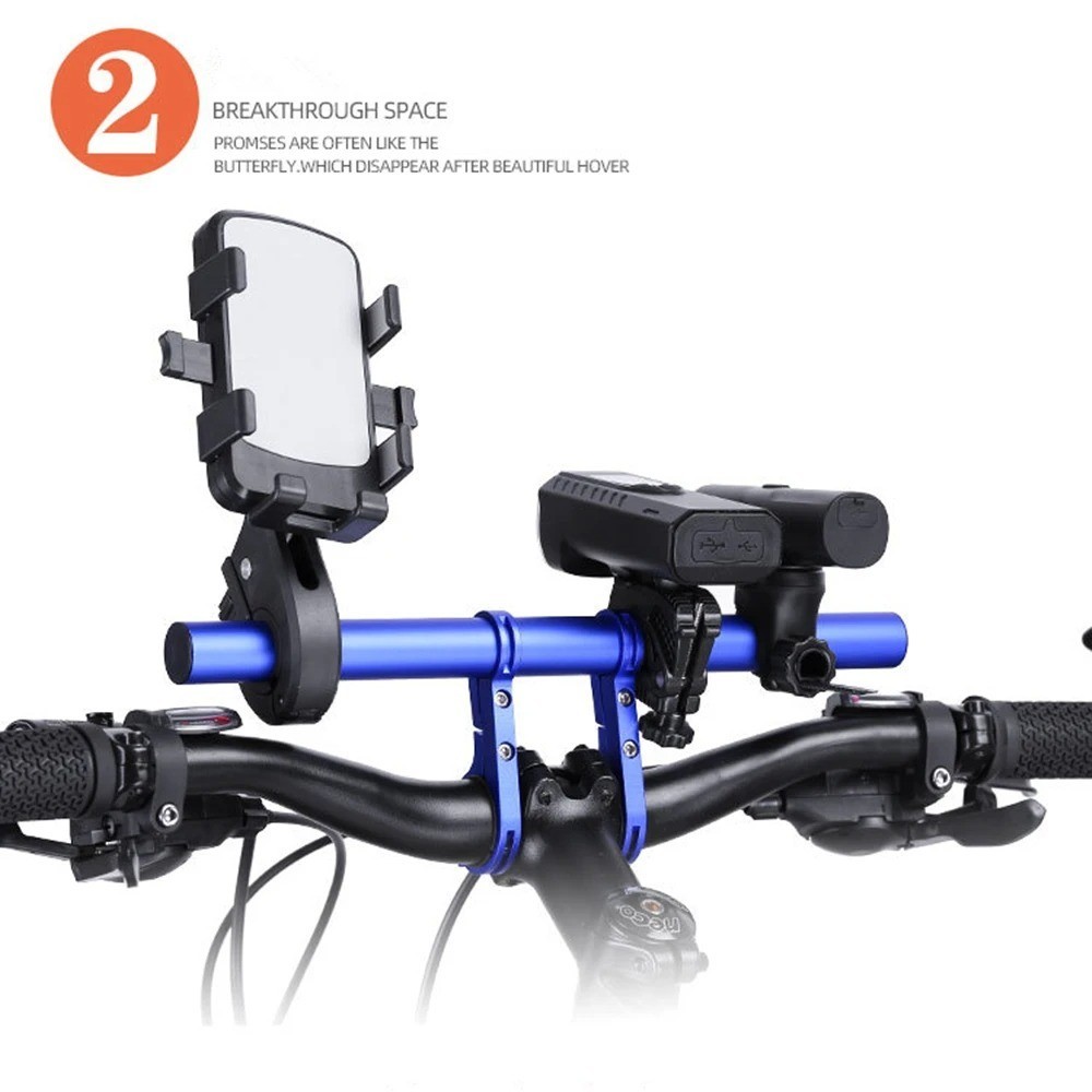 Bike Handlebar Extender Extension Bicycle Bar Mount Headlight GPS Holder Bracket