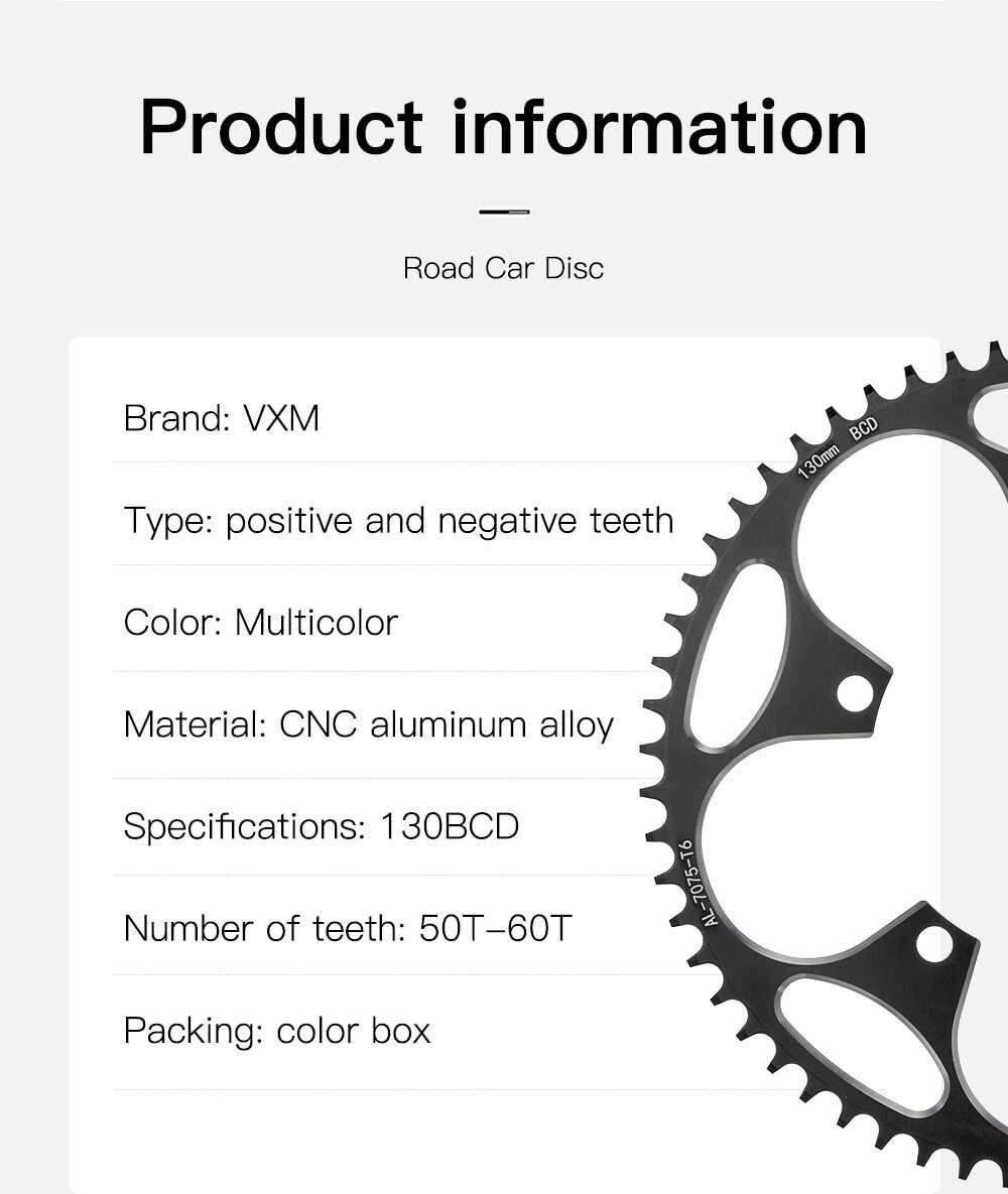 Bike Chainring 130BCD 38T40T42T44T46T48T50T52T54T56T58T Narrow Wide Chainwheel