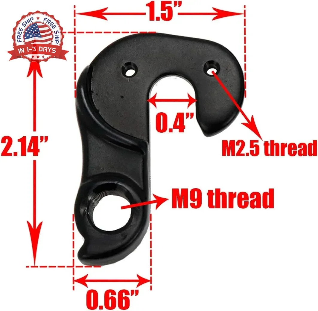 2 Pcs Universal Bicycle Bike Derailleur Hanger Frame Gear Tail Hook, Black