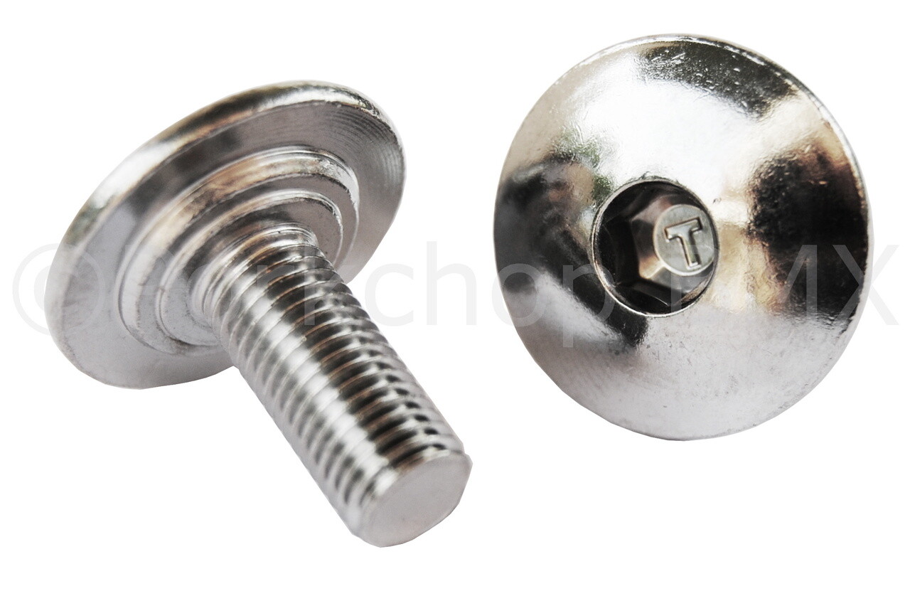 BMX bicycle umbrella large flange crank spindle bolts – M8 – (PAIR) CHROME