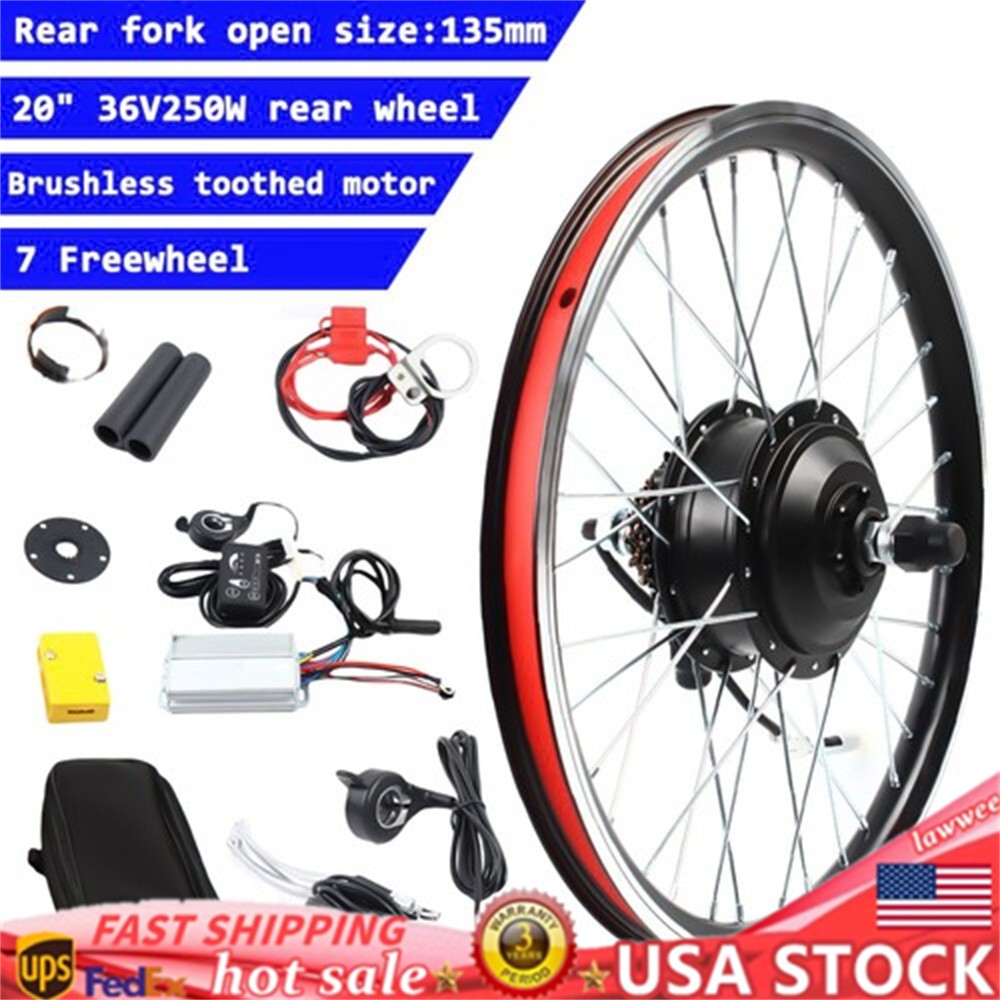 Electric Bike Conversion Kit 20 inch 36V 250W E-Bike Motor Hub Rear Wheel