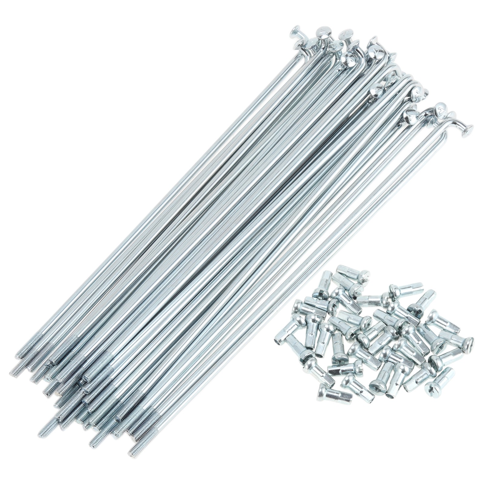 Bike spokes set 12G 139mm for bicycle, silver nipple, 1 set