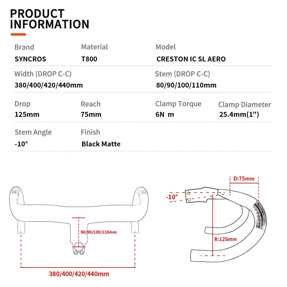 380/400/420mm Aero Carbon Road Bike Integrated Cockpit All Internal Cables Di2