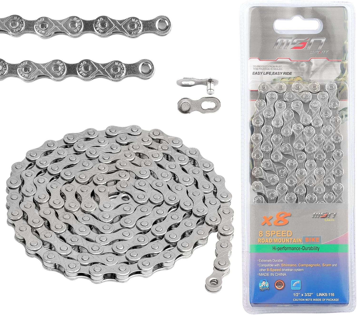 Bike Chain 6/7/8-Speed,Bicycle Chain 1/2X3/32 Inch,Special Steel