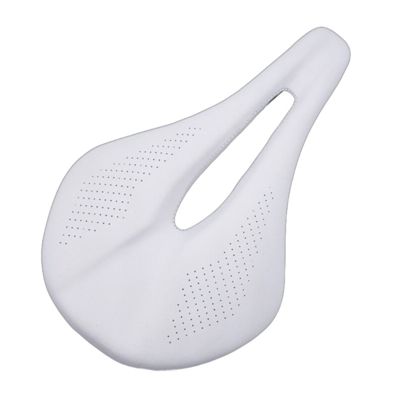 Leather Carbon Fiber Bike Seat Breathable Road Bike Saddle Cushion for Men Women
