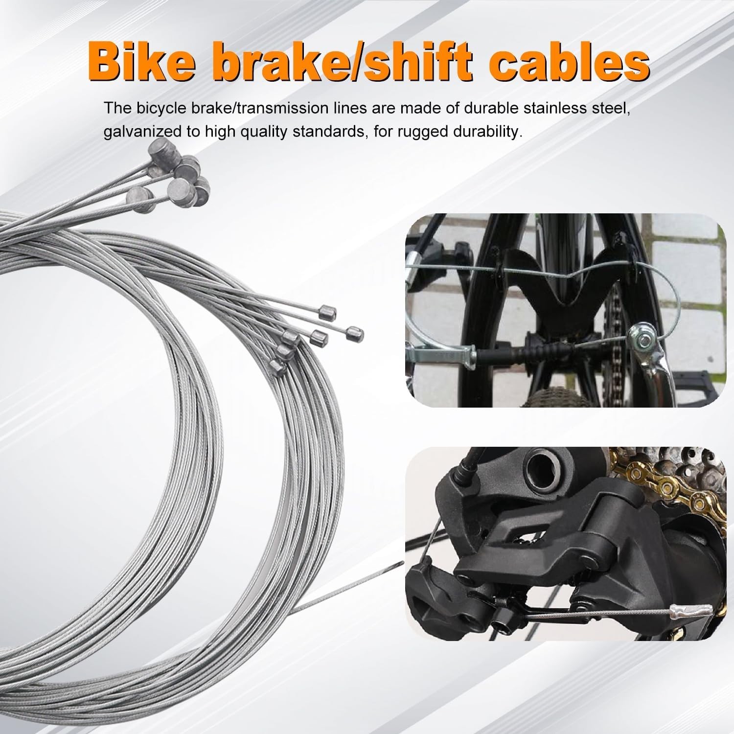 Stainless Steel Bicycle Cable Kit Brake & Shifter Housing Wire Cutter & End Caps