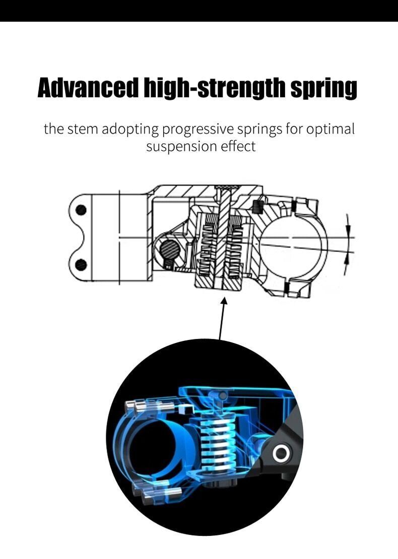 Suspension bicycle stem MTB road stem 31.8x85mm 380g shock absorber damping