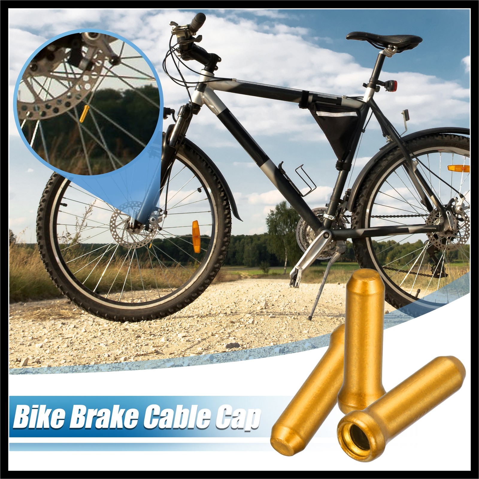 50 Pcs Bicycle Shifter Brake Gear Inner Cable Cap End Tips Crimps Gold Tone