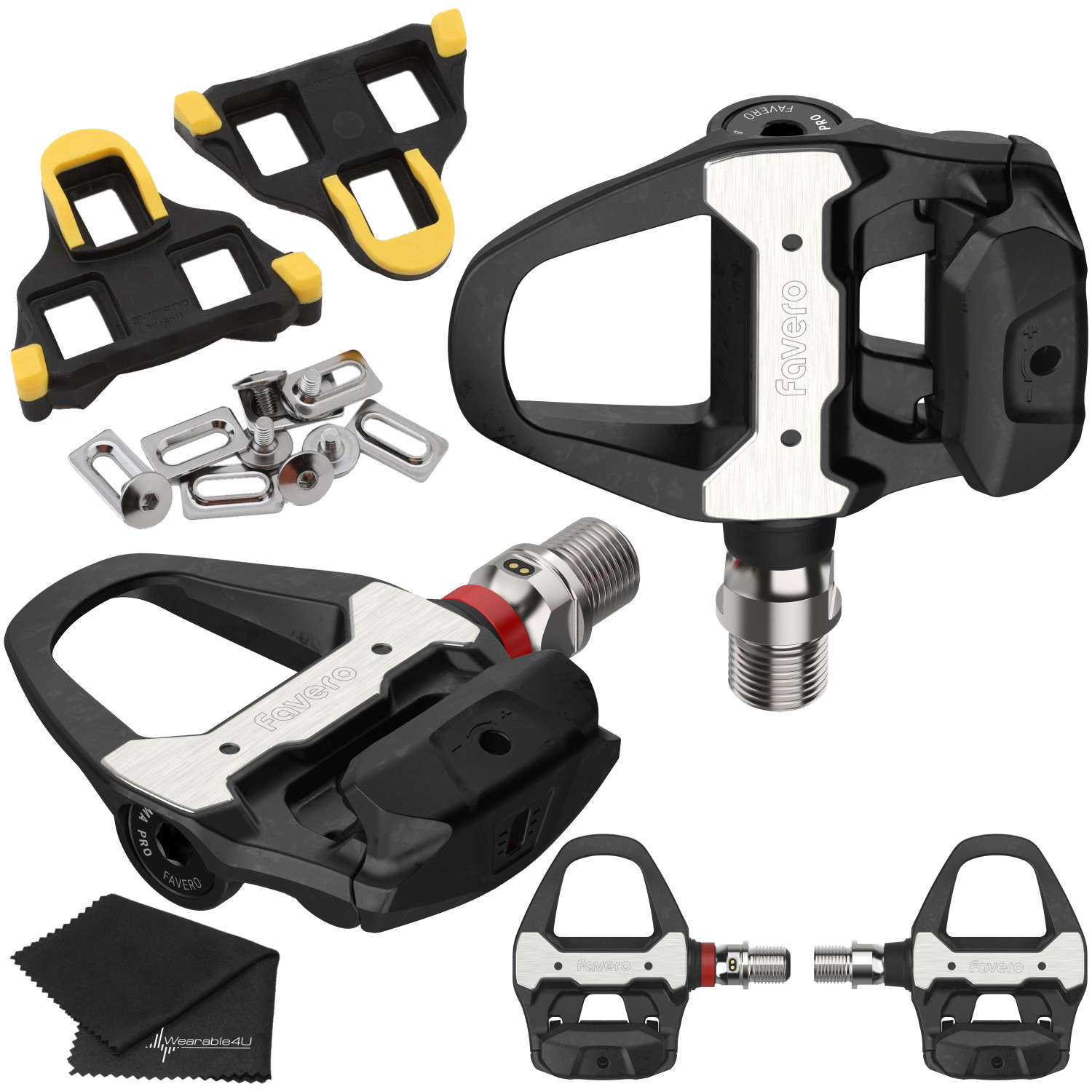 Favero Assioma PRO RS-1 Single Side Power Meter Pedals w/Cleats 6 Degree & Towel