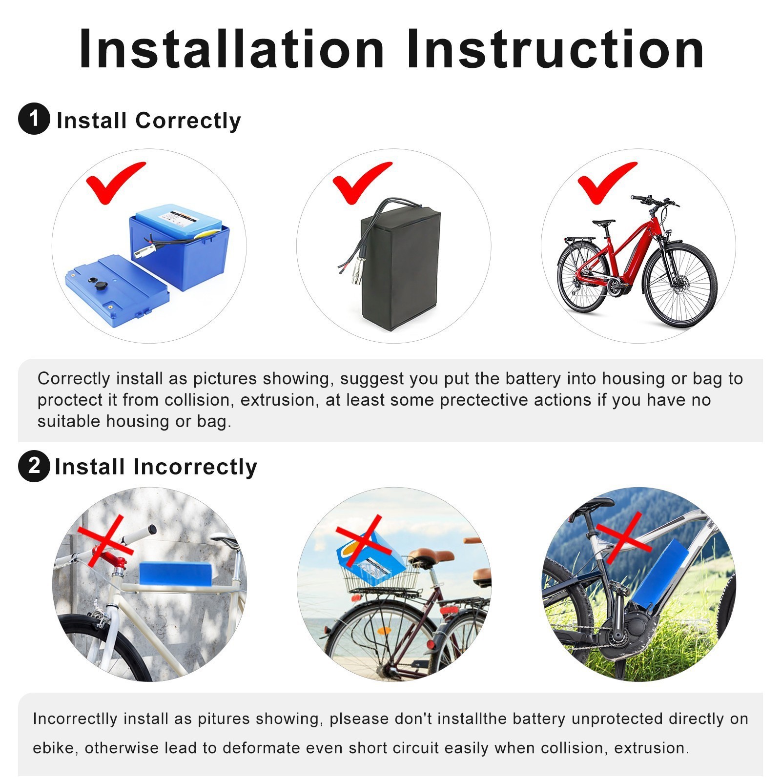 UPP ebike battery 36V 48V 52V 60V 72V 40Ah Lithium ion for 0~5000W Bicycle Motor