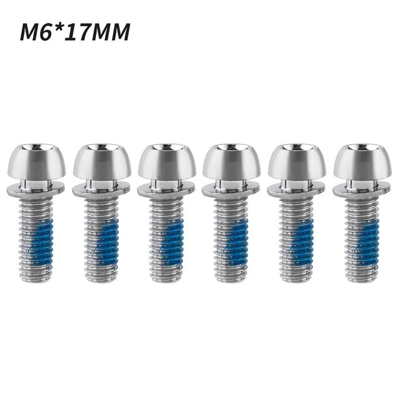 MUQZI 6Pcs M6x17mm Bike Disc Brake Caliper Bolts MTB Stem Crank Screw Set