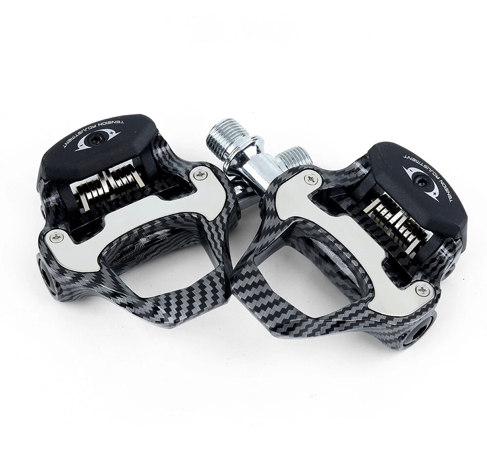 Road Racing Bicycle Footrest Cleat Pedal Carbon Fiber Footrest with Spd Clip