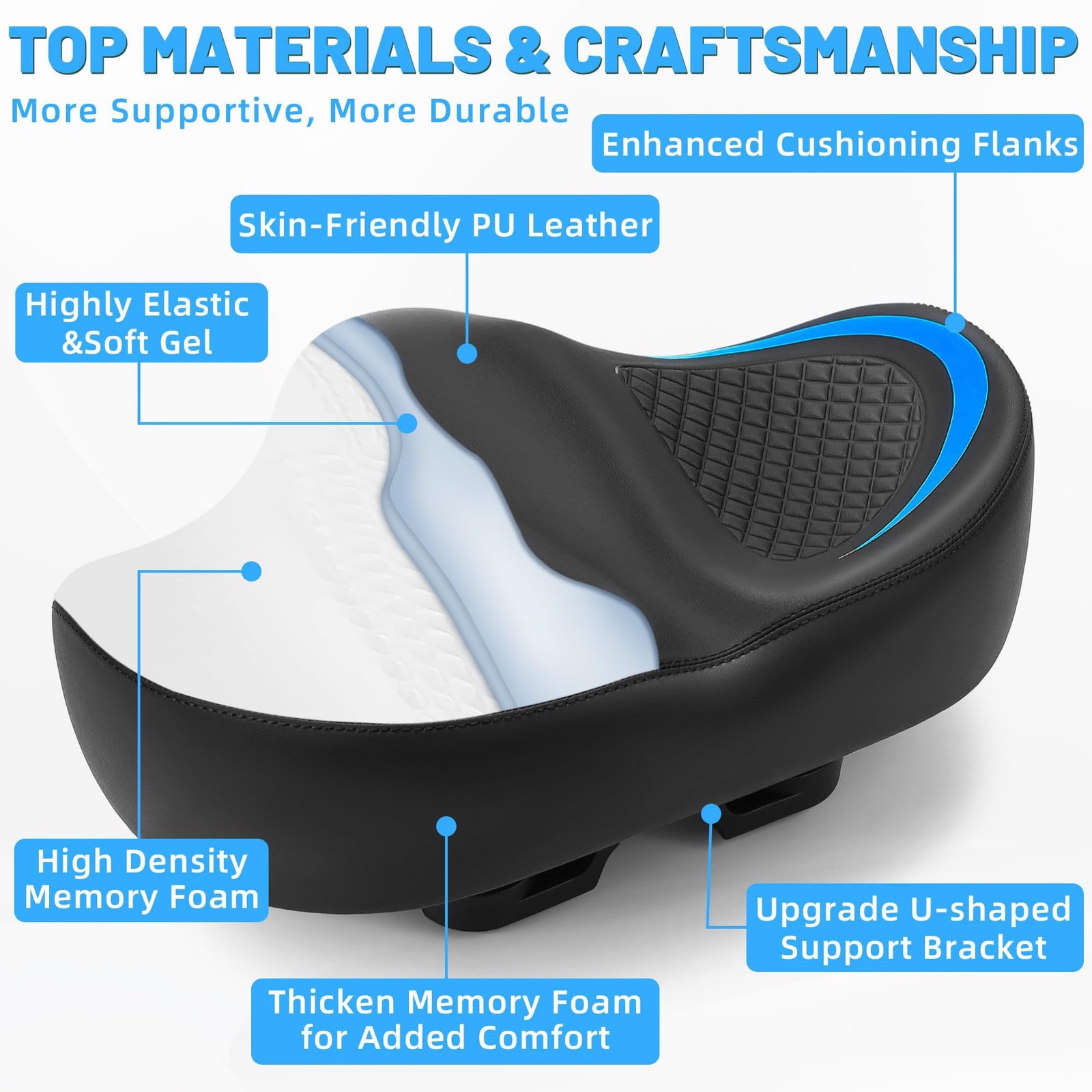 CDYWD New Noseless Bike Seat for Men Women Comfort, Extra Wide Soft Padded Bi…