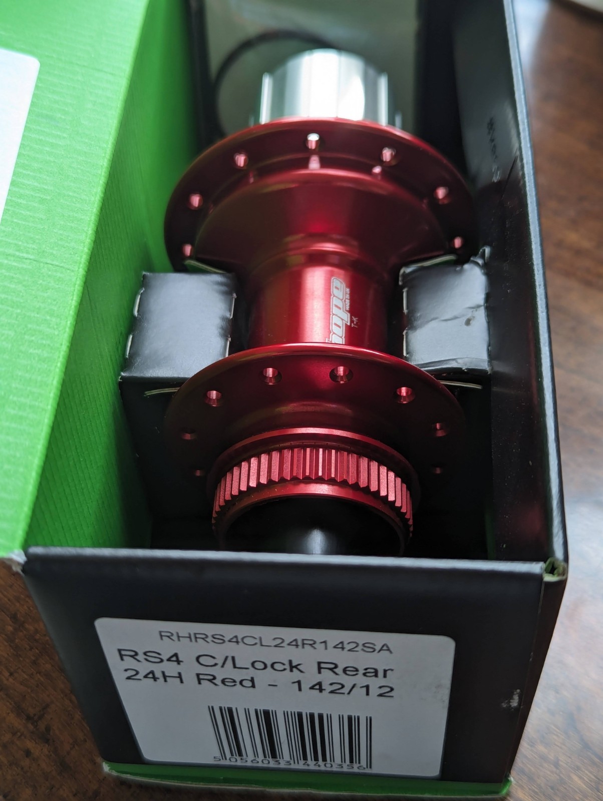 Hope RS4 142/12mm Center Lock CL Disc Road Rear Hub Red Shimano HG11 24h