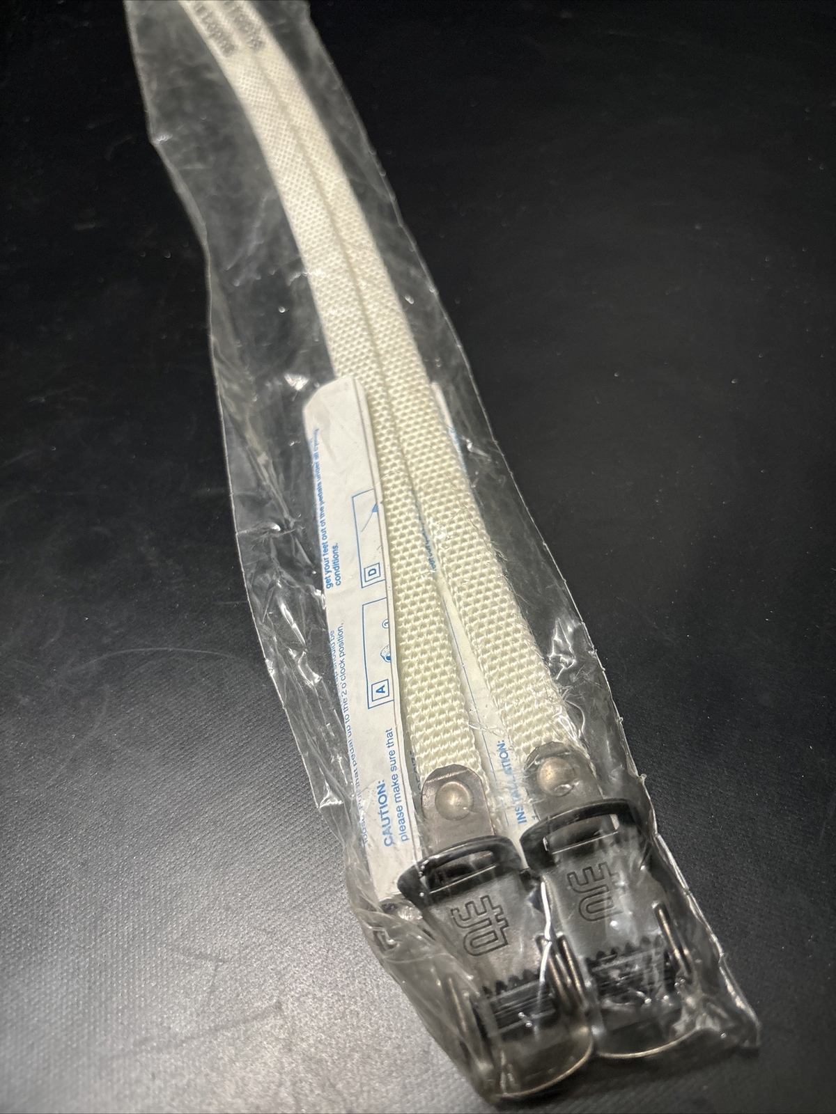 NOS Mt. Christophe White 440mm ATB Nylon Toe Straps Extra Long Fit: Gt Klein SE