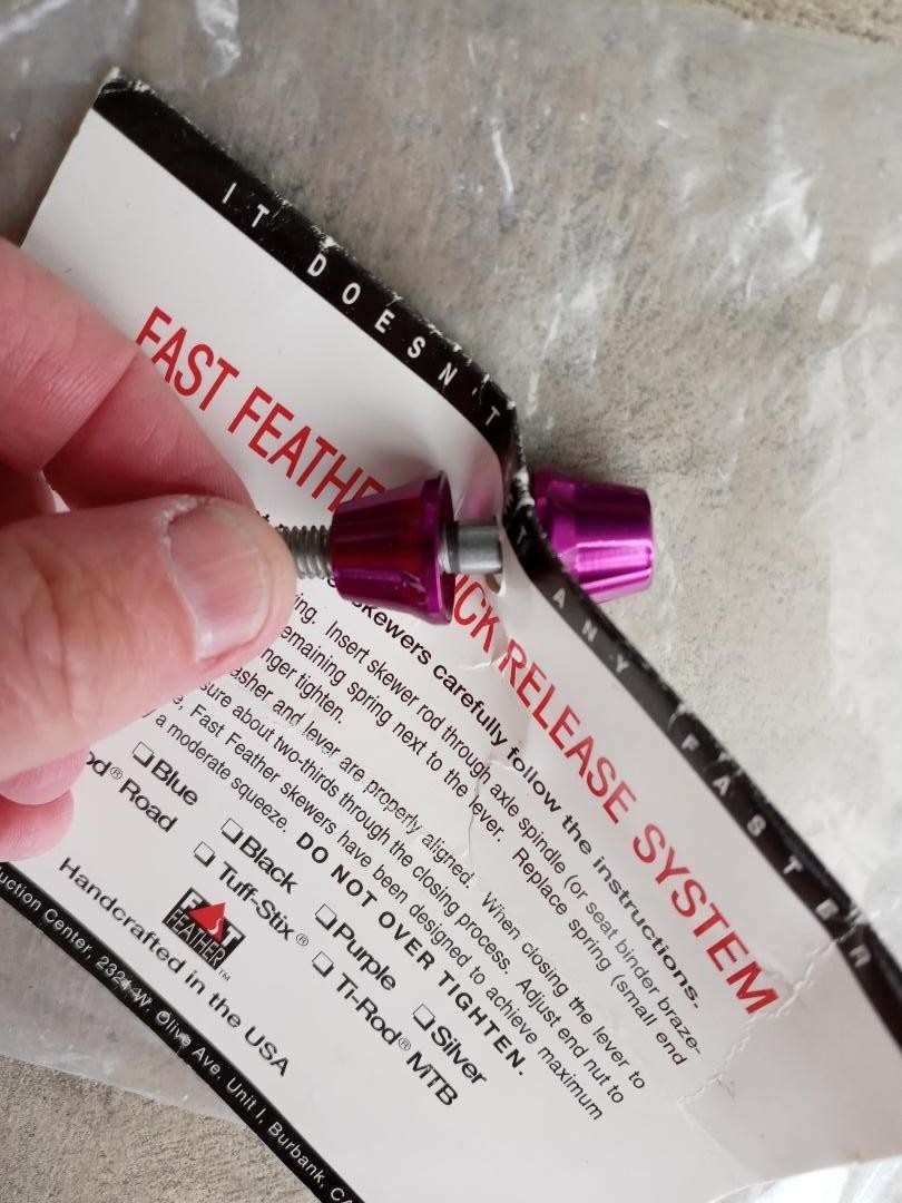 Vtg. Fast Feather Purple/Violet Ti Mtn SEAT POST Lock Nut Mint/NIB + Allen!