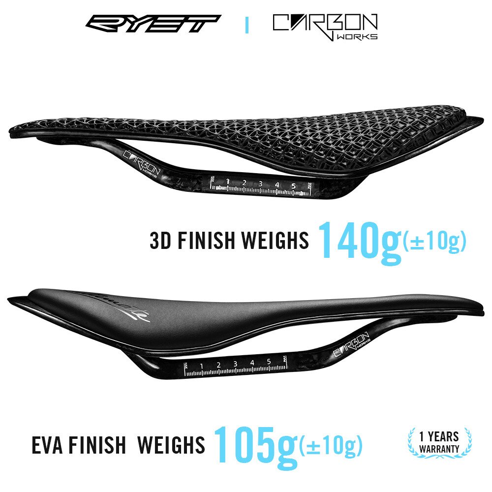 3D Printed Carbon Bicycle Saddle 135mm 143mm for Mountain Gravel Road Bike Seat