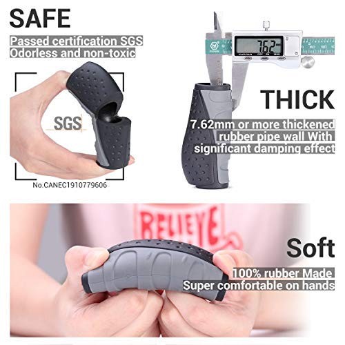 PRUNUS Bike Handlebar Grips, Rubber Ergonomic Antislip uaual, 90MM+130MM