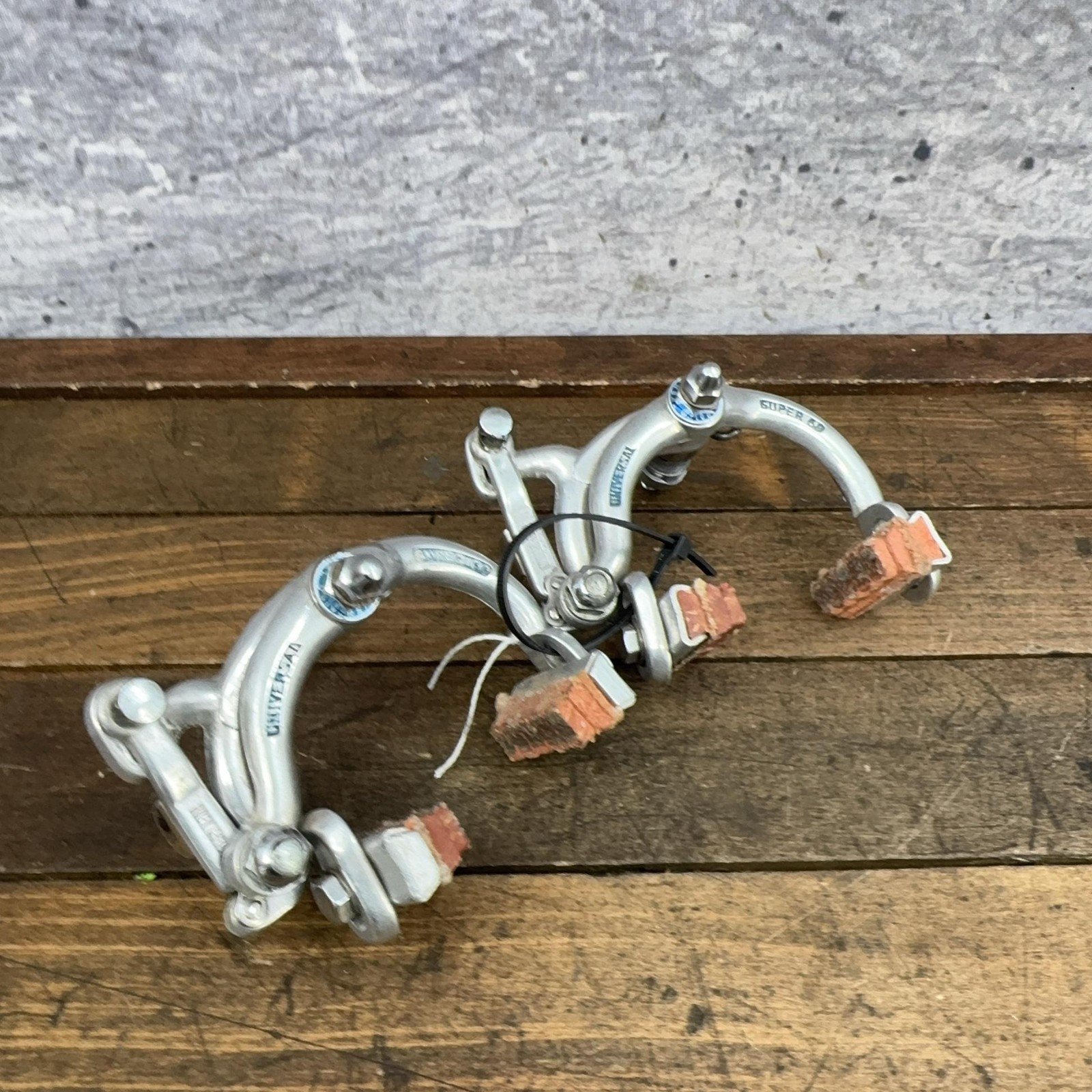 Vintage Universal Super 68 Caliper Brakes Set Silver Road Bike Side Pull Italy
