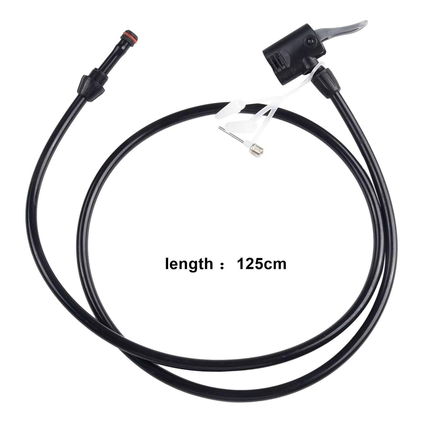 Convenient 125cm Bicycle Pump Tube Hose Extension for Multiple Nozzles