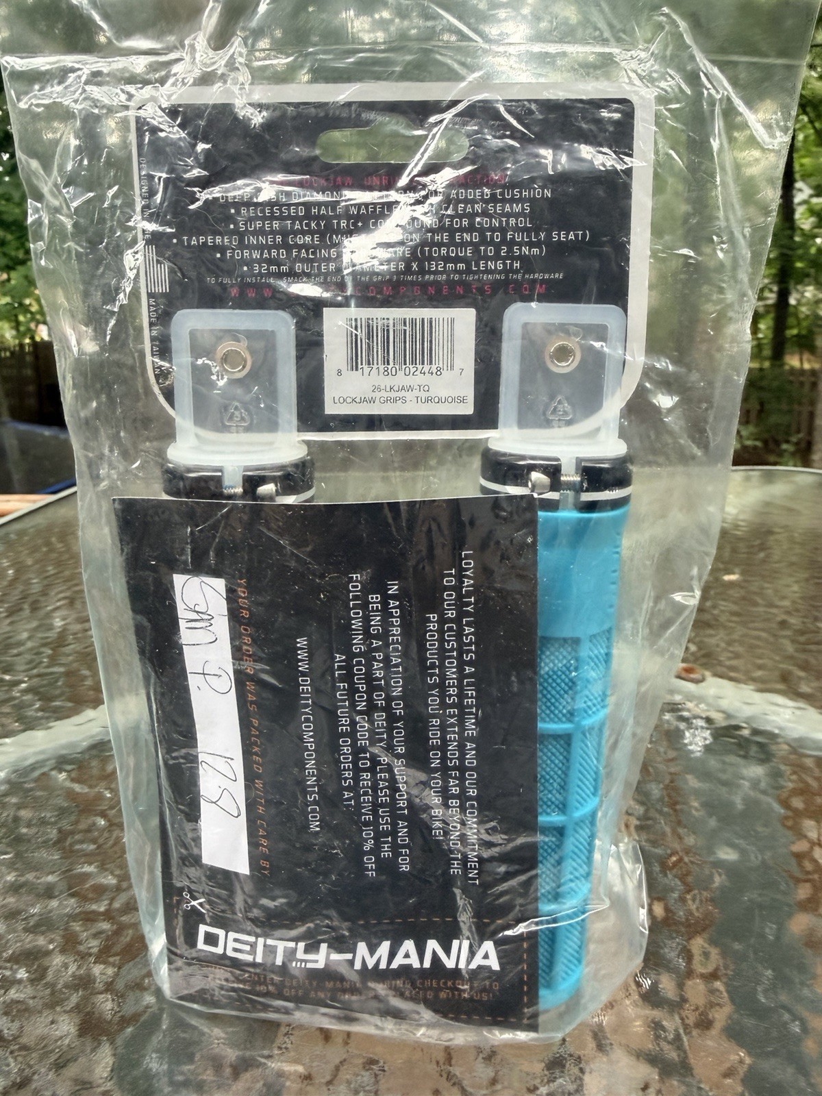 Deity Lockjaw Mountain Bike Handlebar Grip 132x32mm Turquoise NEW!!