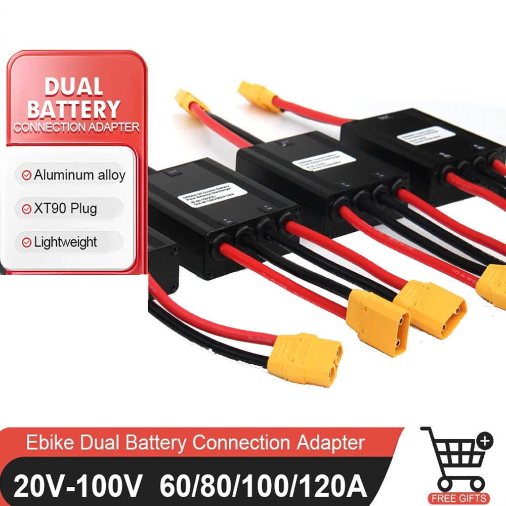 20V-100V 60A/80A/100A/120A XT90 plug Dual Battery Connection Adapter for E-Bike