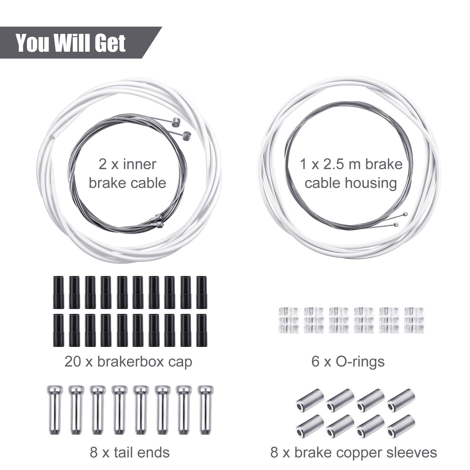 Universal Bike Brake Cable Kit Derailleur Bicycle Shifter Cable Housing Set T…