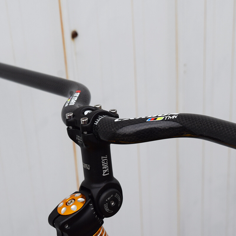 25.4/31.8mm Full Carbon Handlebar MTB Folding Bike Riser Bar 600-740mm Rise 55mm