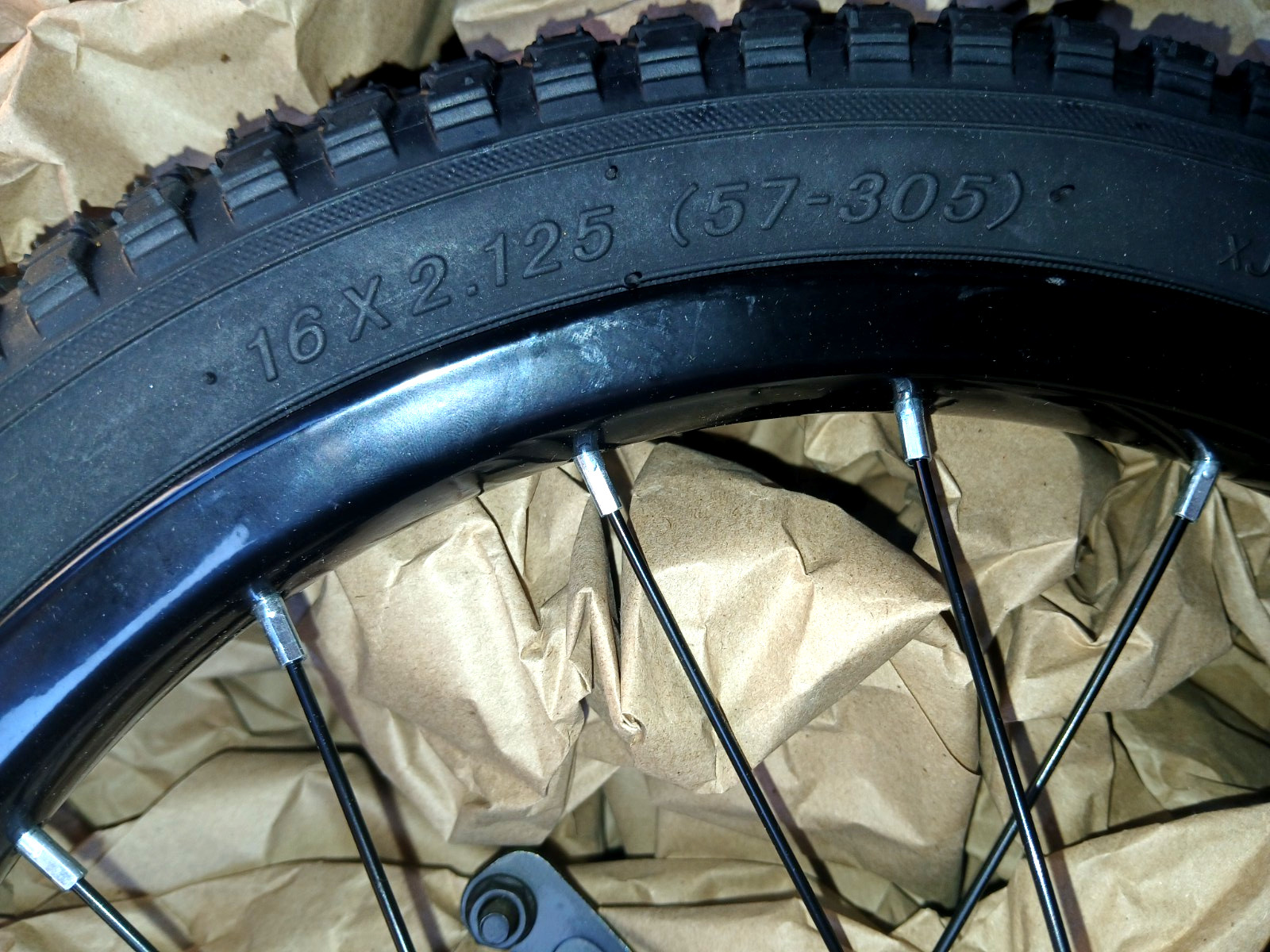 16″ Rear Bicycle Wheel Assembly 16×2.125 57-305 Coaster Brake Hub 16T Sprocket B