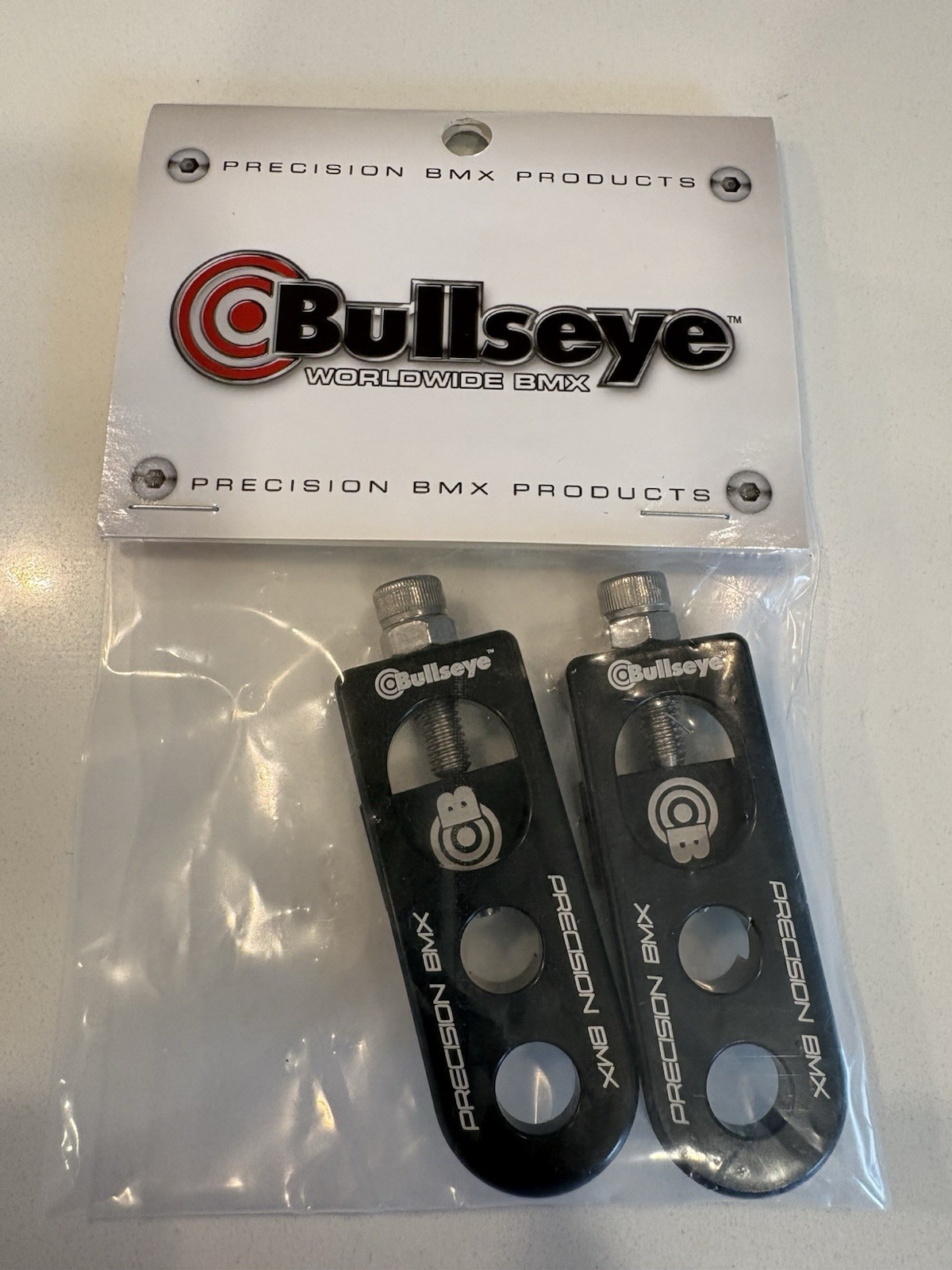 NEW BULLSEYE BMX RACEWORKS CIGAR CUTTER SINGLE BOLT CHAIN TENSIONER 3/8″ BLACK