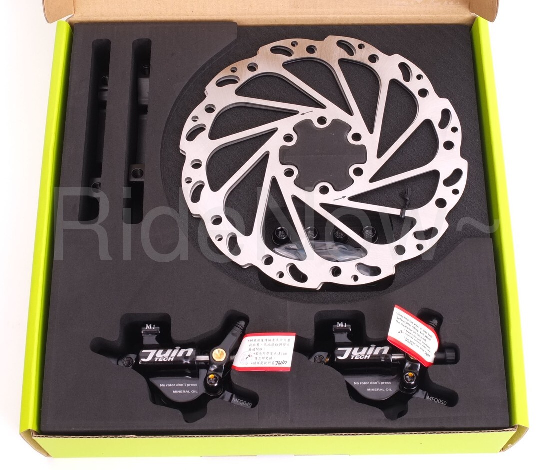 JuinTech M1 Cable actuated hydraulic MTB Bike Disc Brake set w/ Rotors Black
