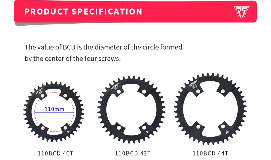 110BCD Chainring Road Bike Narrow Wide Chainwheel 36T-58T for Crankset