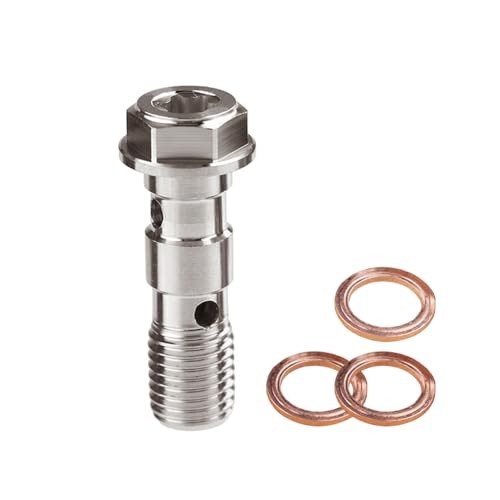 Universal M10x1.00 Stainless Steel Double Hydraulic Brake Banjo Bolt Screw