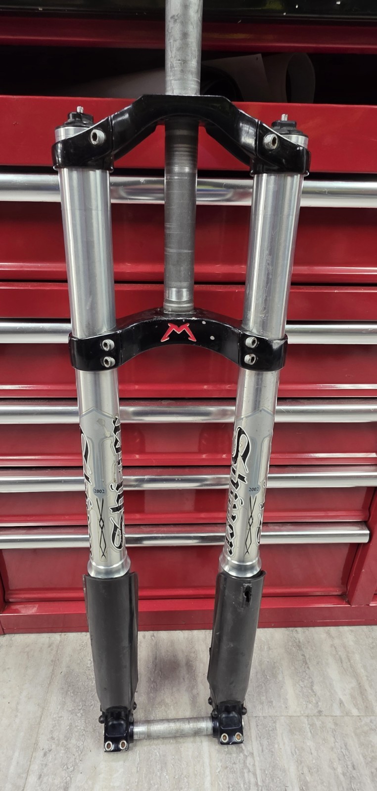 2002 Marzocchi Shiver DC Downhill DH Fork Vintage 26″ Wheel