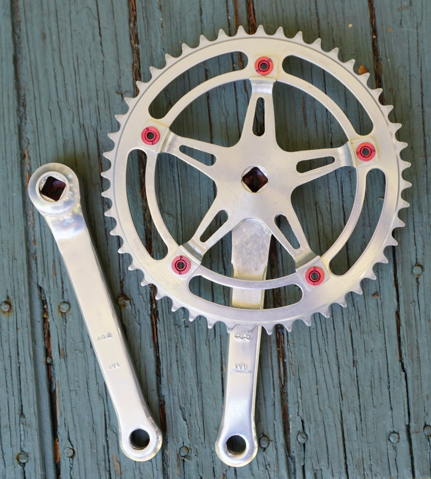 Sugino Mighty Competition Crankset BMX Crank Super Maxy Campagnolo Red Dust Caps
