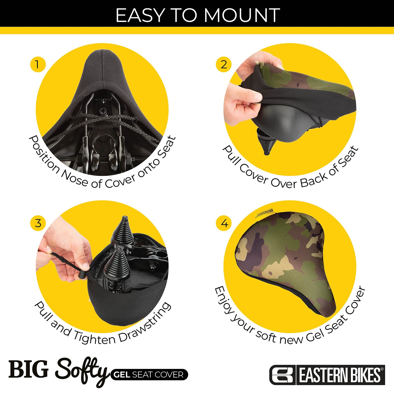 Big Softy Gel Bike Seat Cushion Cover – Extra-Wide Saddle Pad for Cruiser, Ex…