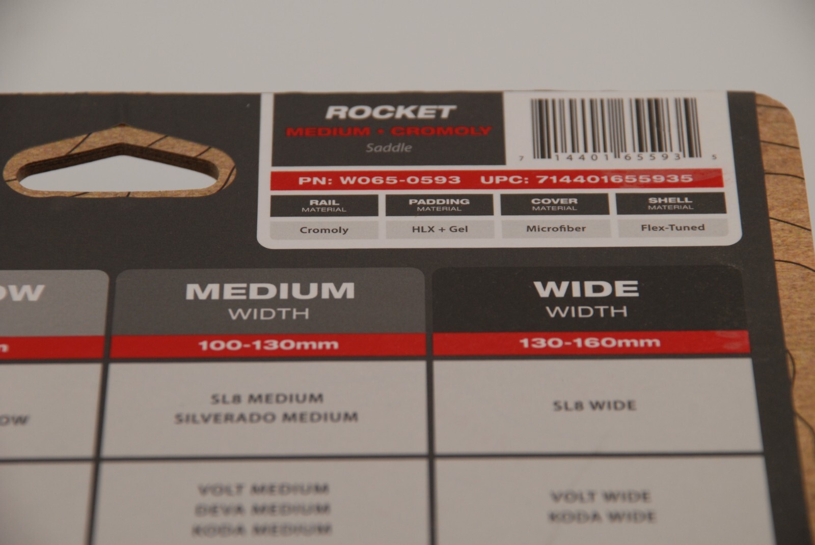 WTB Rocket Cromoly Saddle, Medium Width – HLX + Gel Padding