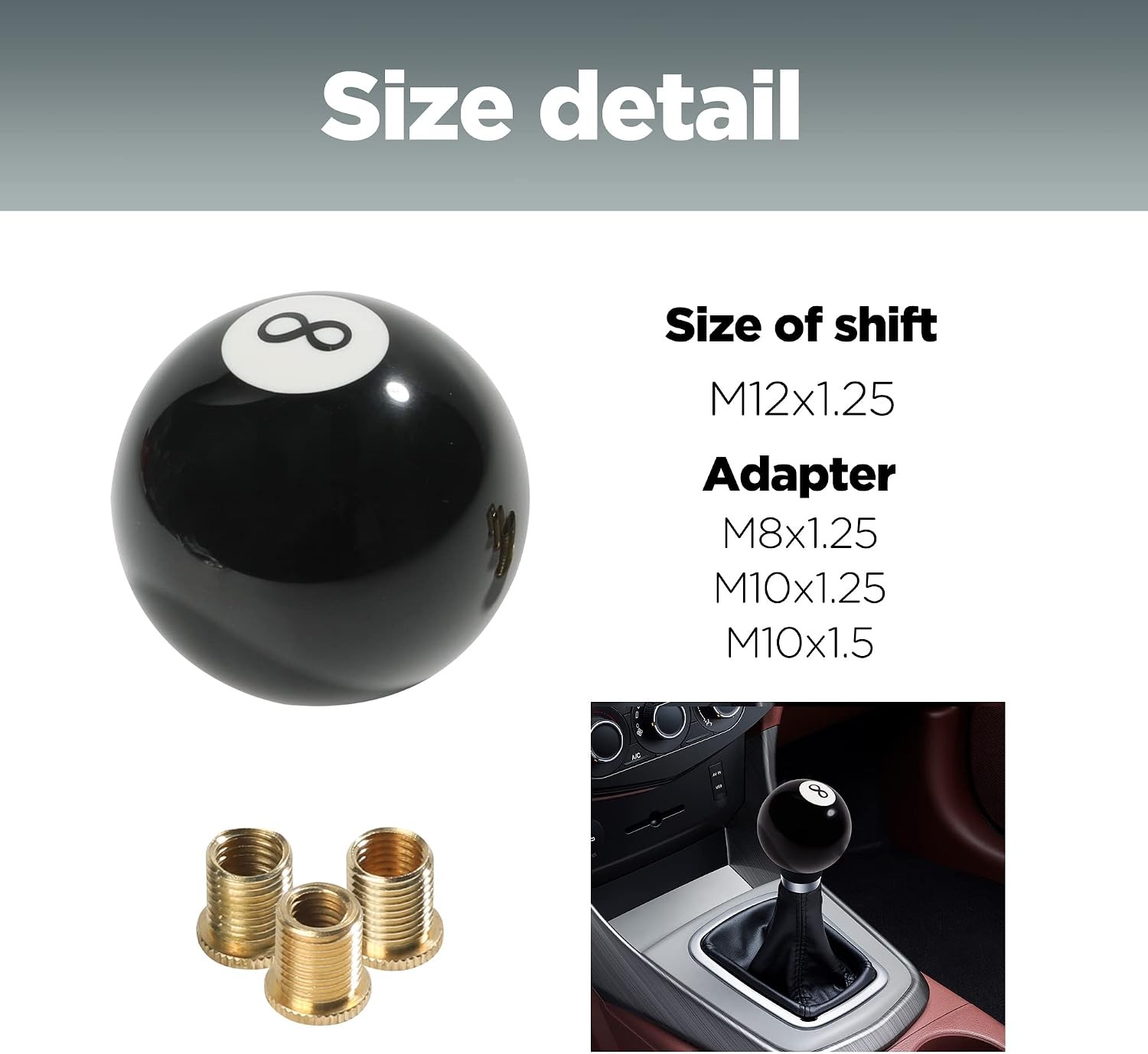 Shift Knob Manual Gear,Round Shift Knob Acrylic Gear,4 5 6 Speed Universal Shift